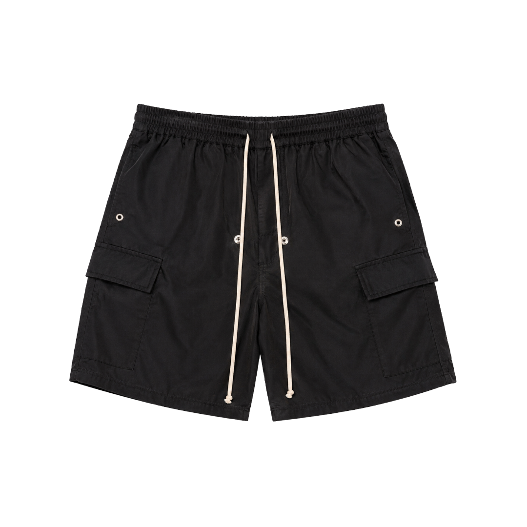 RAVE DOUBLE CARGO SHORTS BLACK