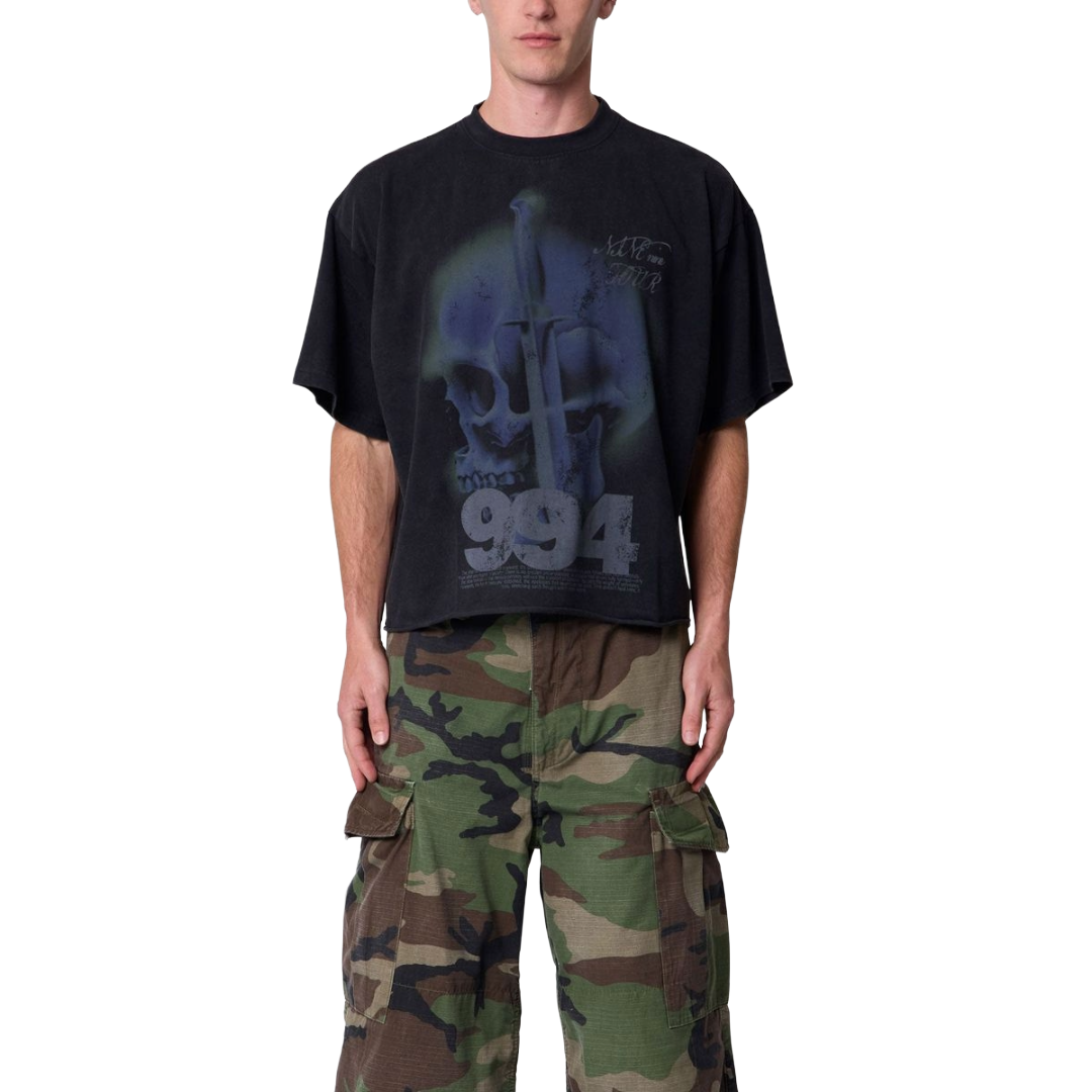 KNIFE SKULL TEE BLACK