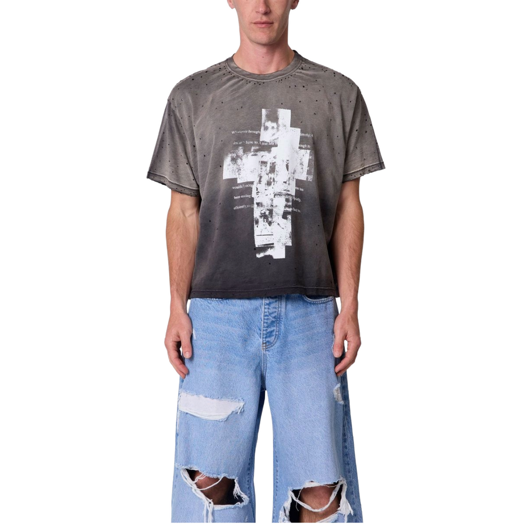 FRACTURED TEE WASHED BLACK