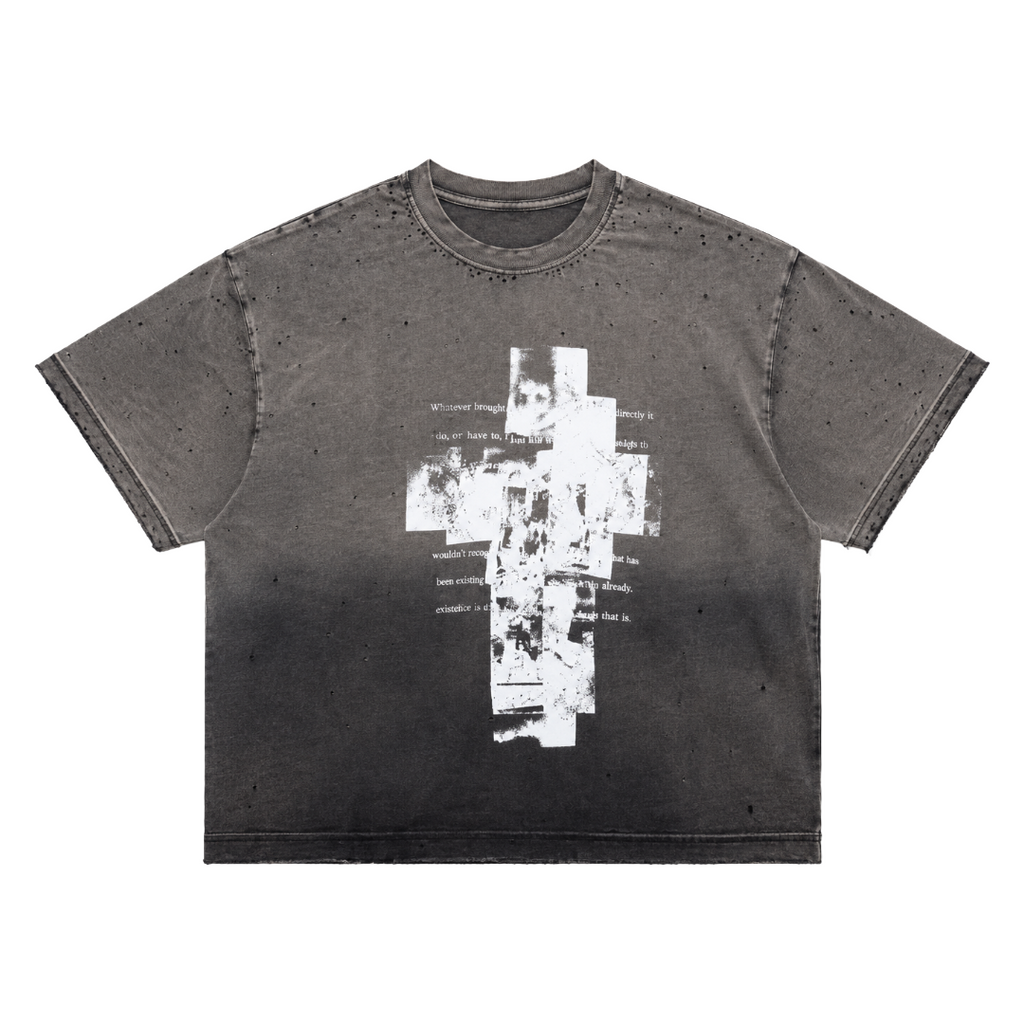 FRACTURED TEE WASHED BLACK