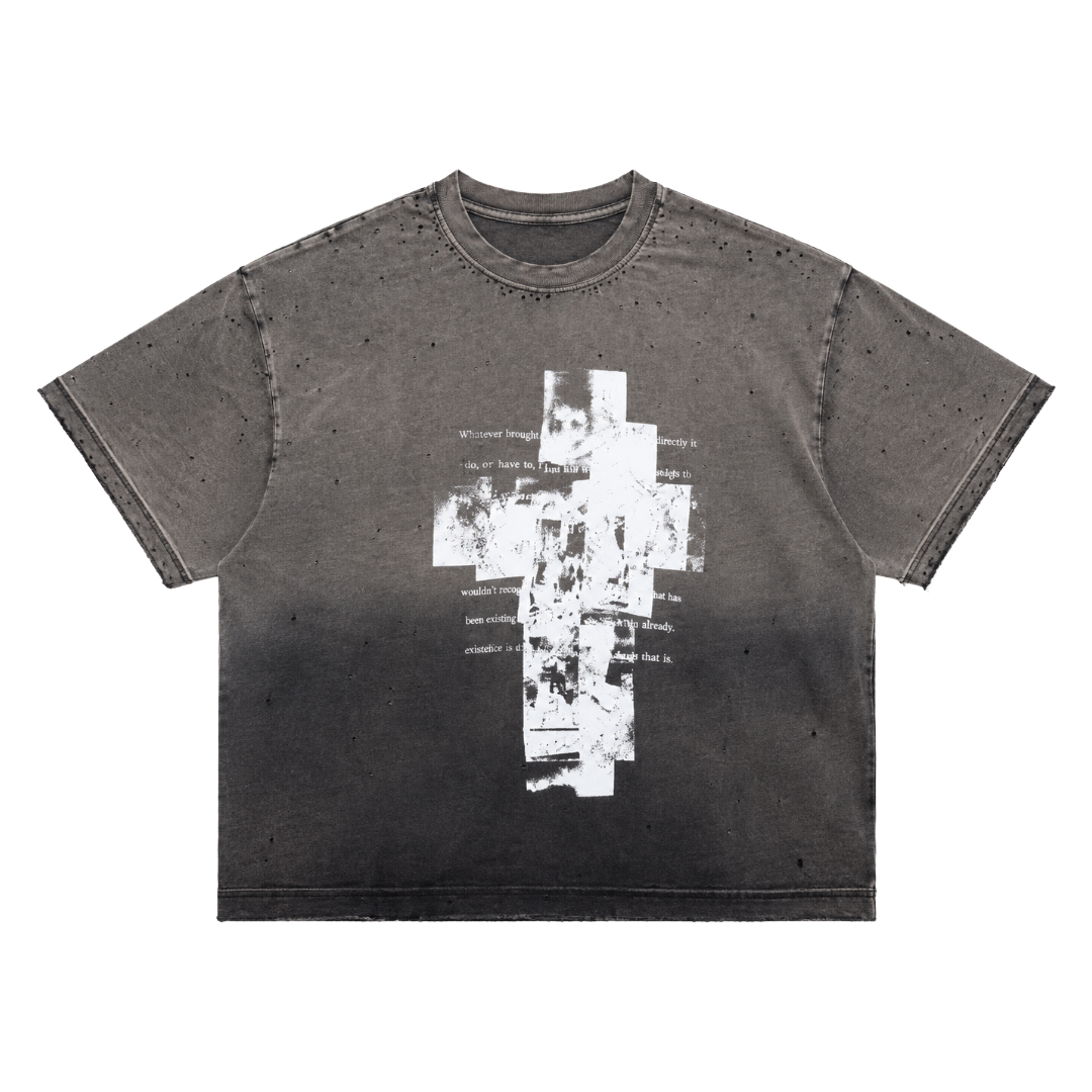 FRACTURED TEE WASHED BLACK