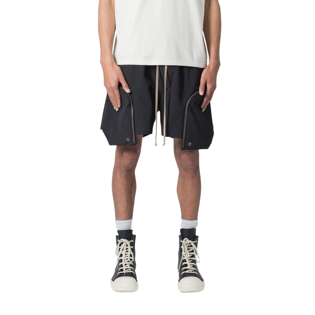 FRONT POCKET GEO SHORTS BLACK