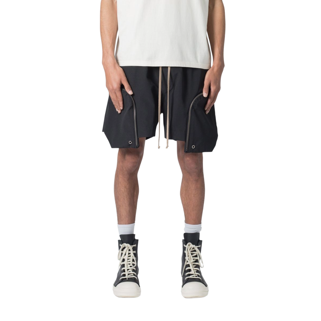 FRONT POCKET GEO SHORTS BLACK