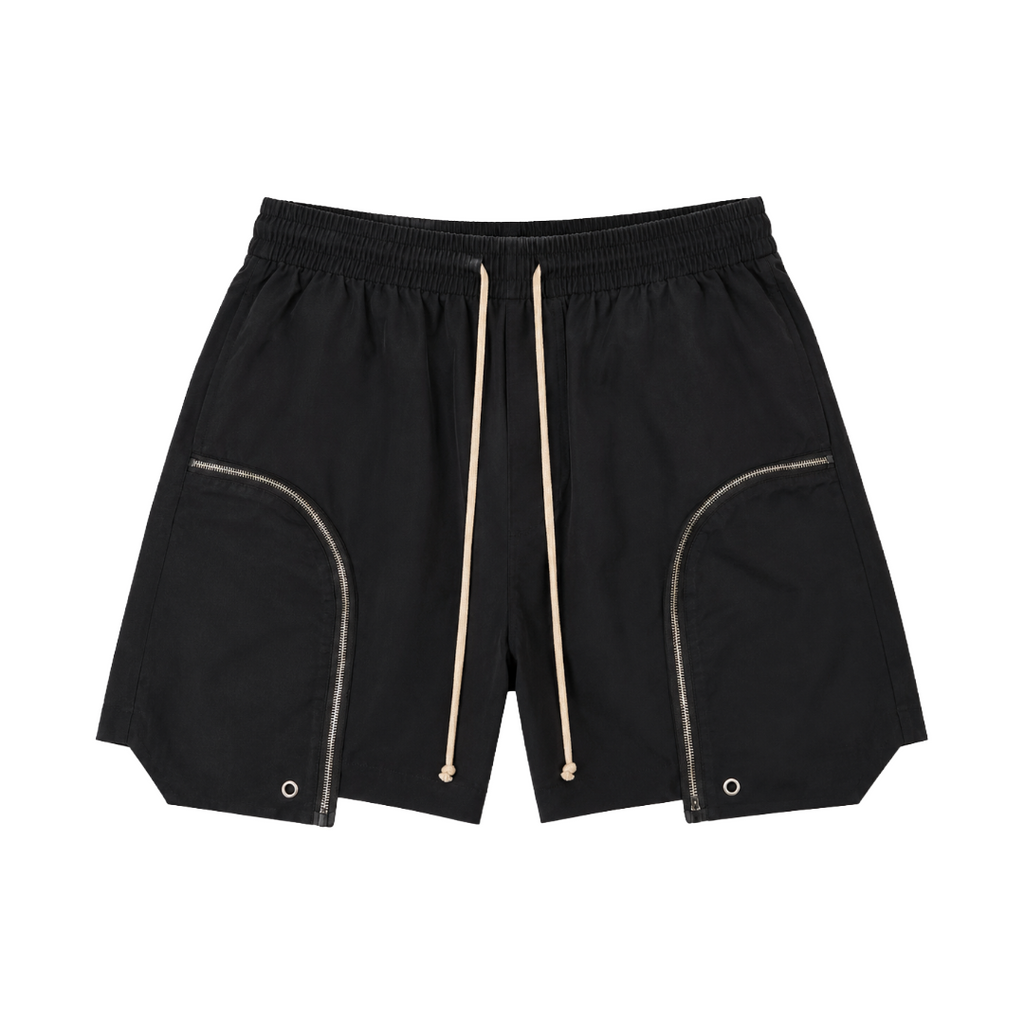 FRONT POCKET GEO SHORTS BLACK