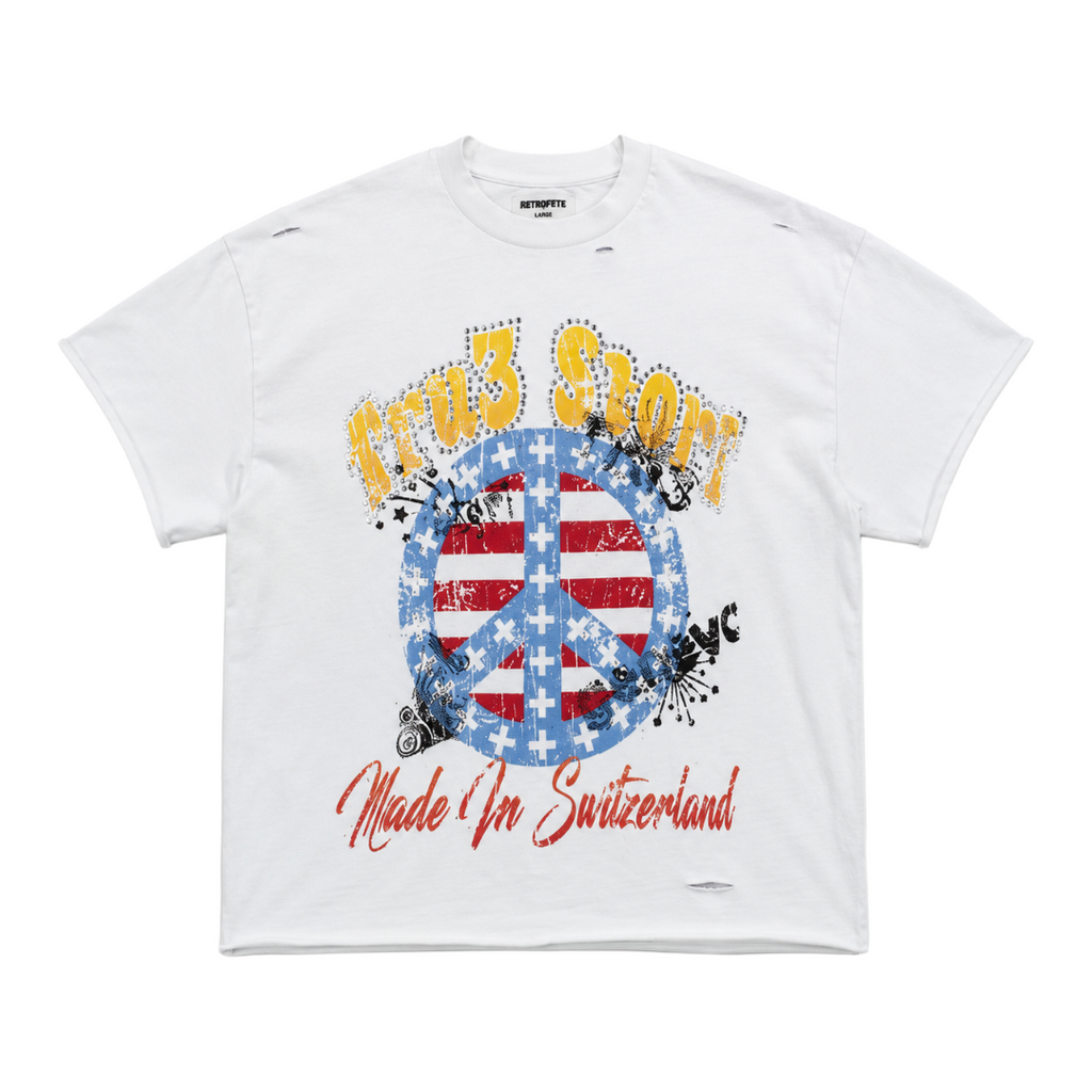 PEACE CUT OFF TEE WHITE