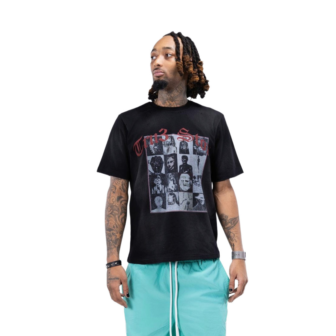 MANY FACES BLACK TEE