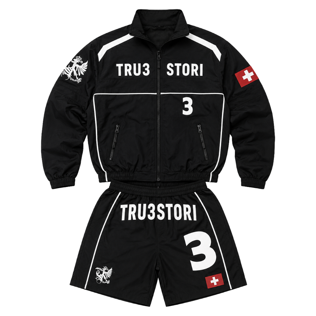 BLACK TRACK SUIT SET
