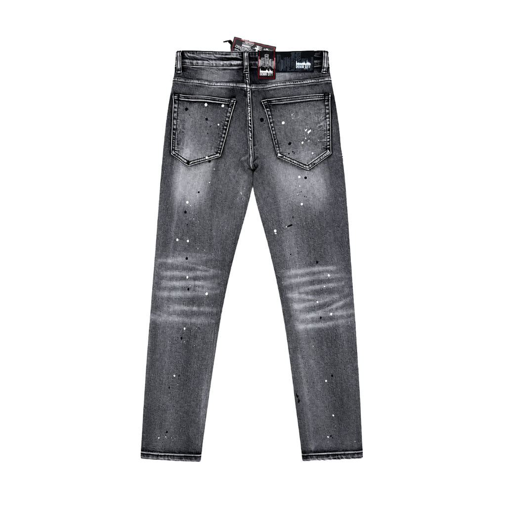 RIP N REPAIR GREY WASH DENIM