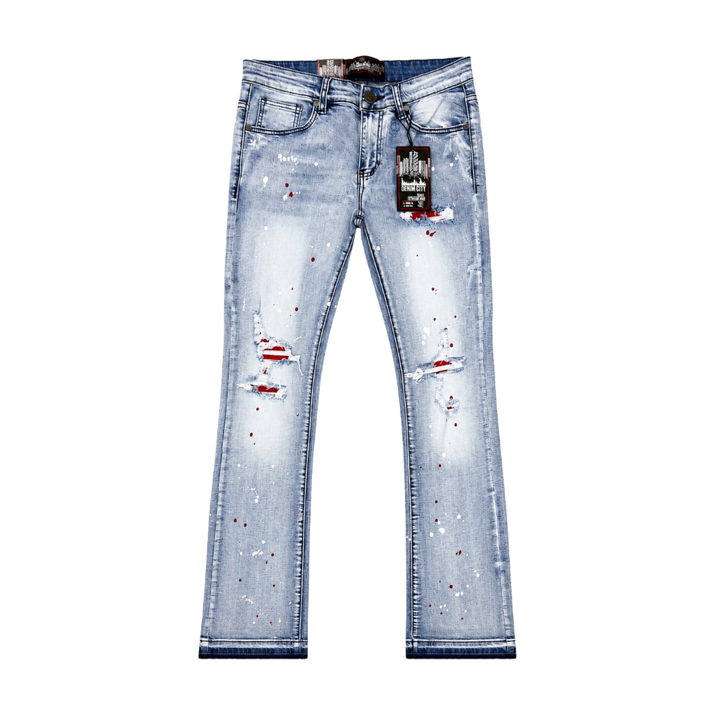 RIP N REPAIR LIGHT BLUE WASH DENIM