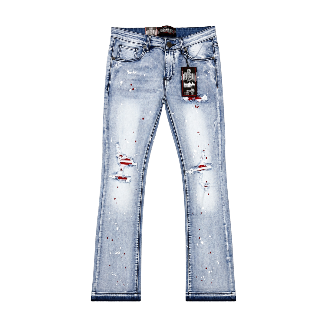 RIP N REPAIR LIGHT BLUE WASH DENIM