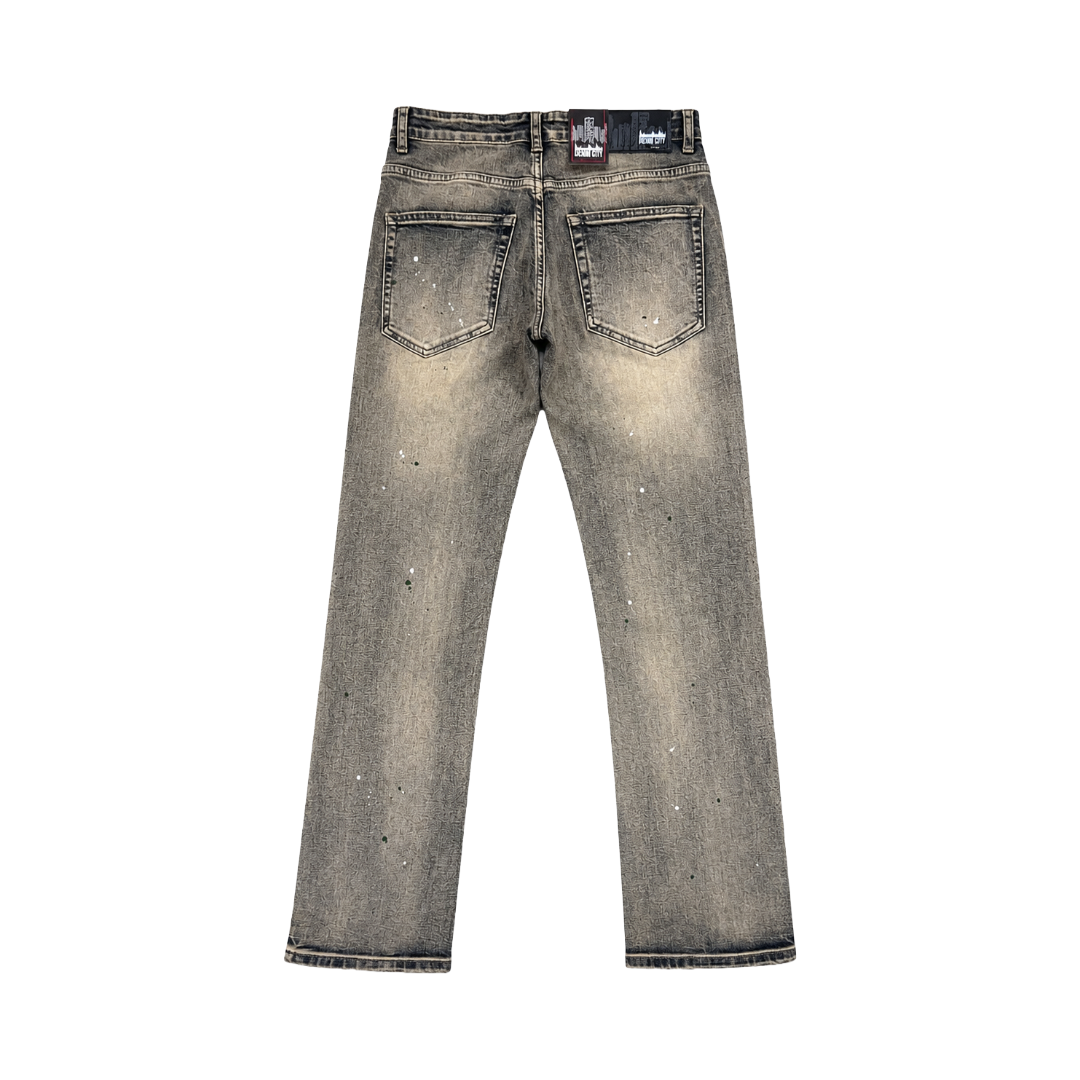 RIP N REPAIR DARK VINTAGE WASH FLARE DENIM