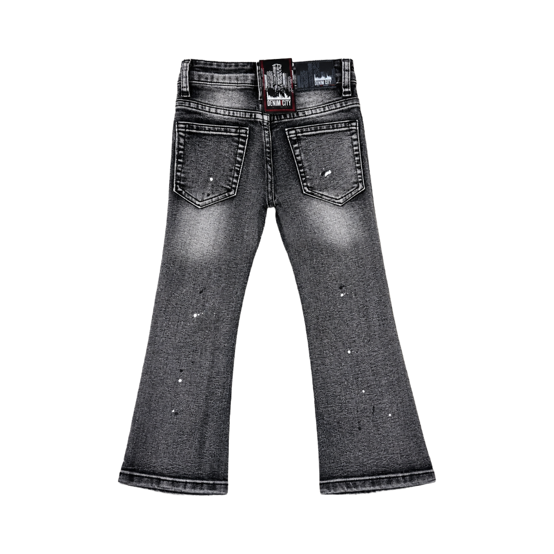 KIDS RIP N REPAIR GREY WASH DENIM