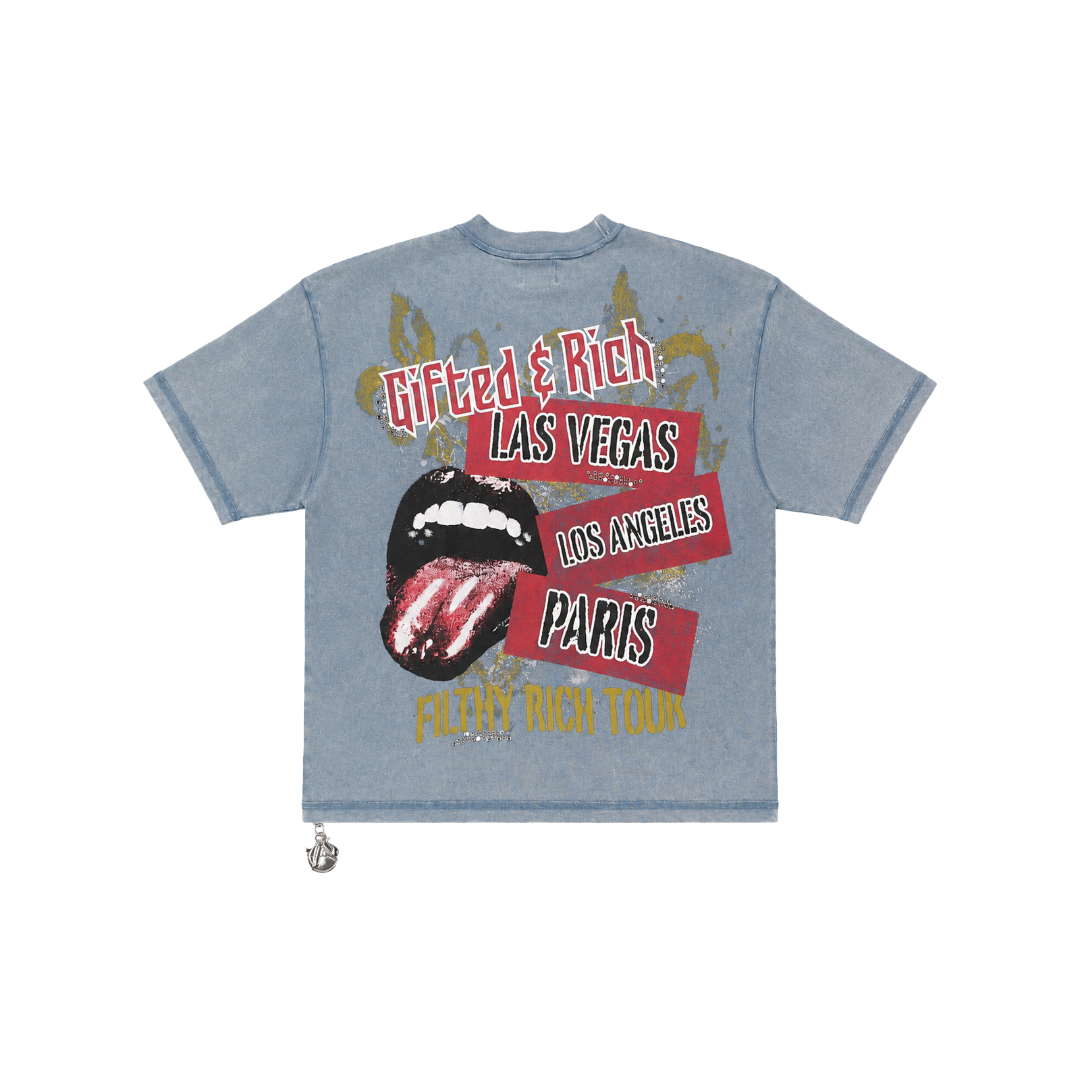 GFTD LA| GIFTED AND RICH BLUE TEE