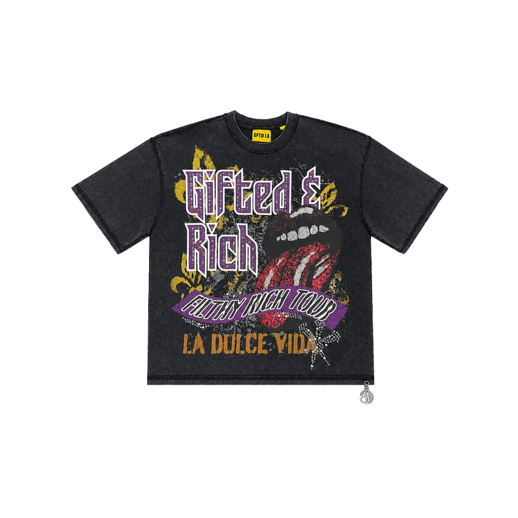 GFTD LA| GIFTED AND RICH BLACK TEE