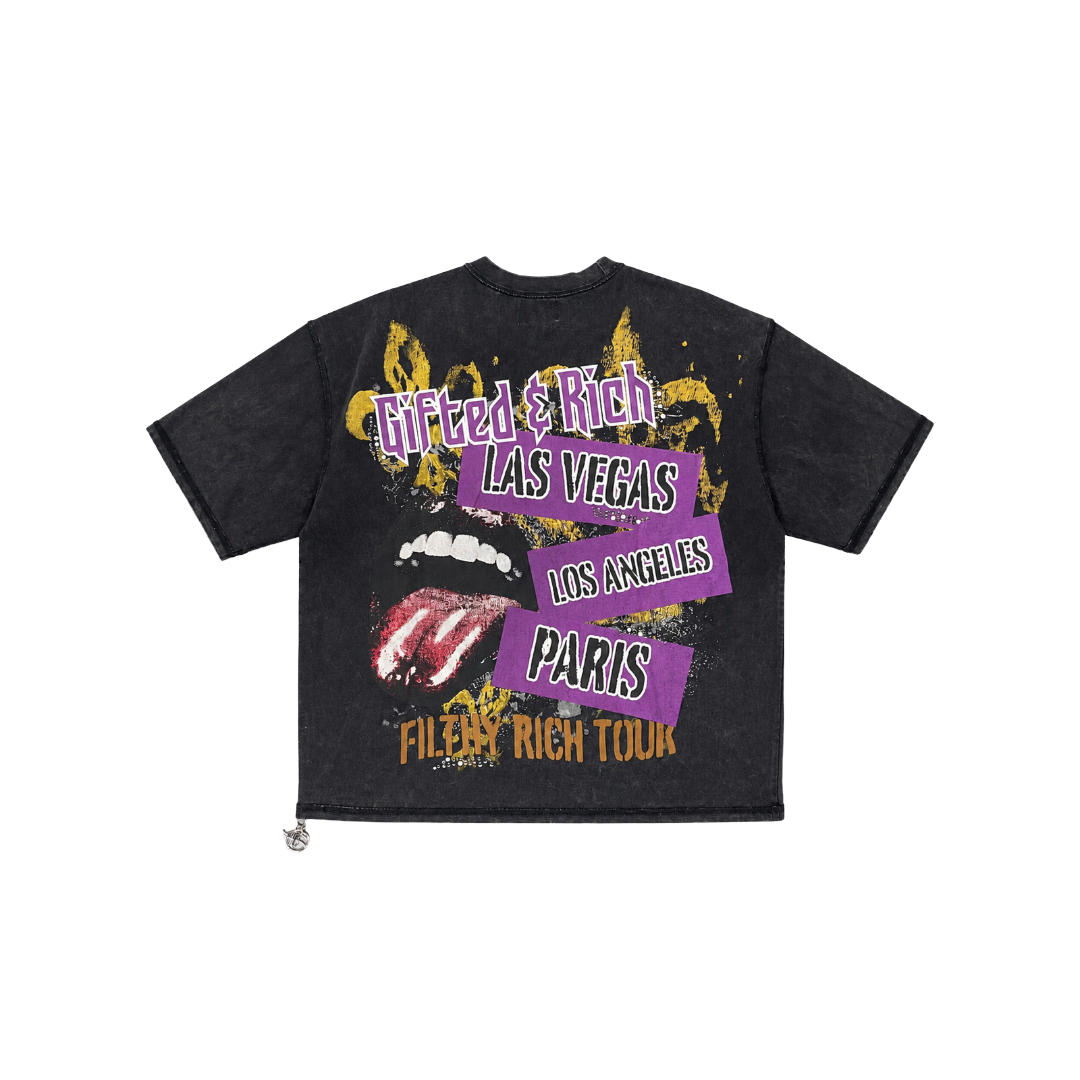 GFTD LA| GIFTED AND RICH BLACK TEE