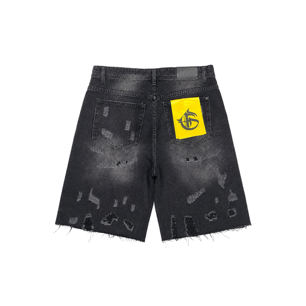 GFTD LA| ALLEN BLACK WASH DENIM SHORTS