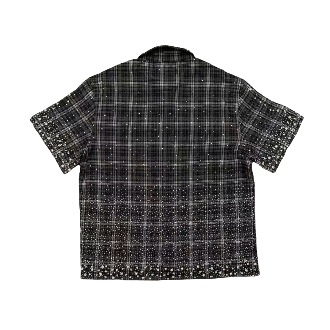 POLITICS| STARLINE RHINESTONE BUTTON UP BLACK