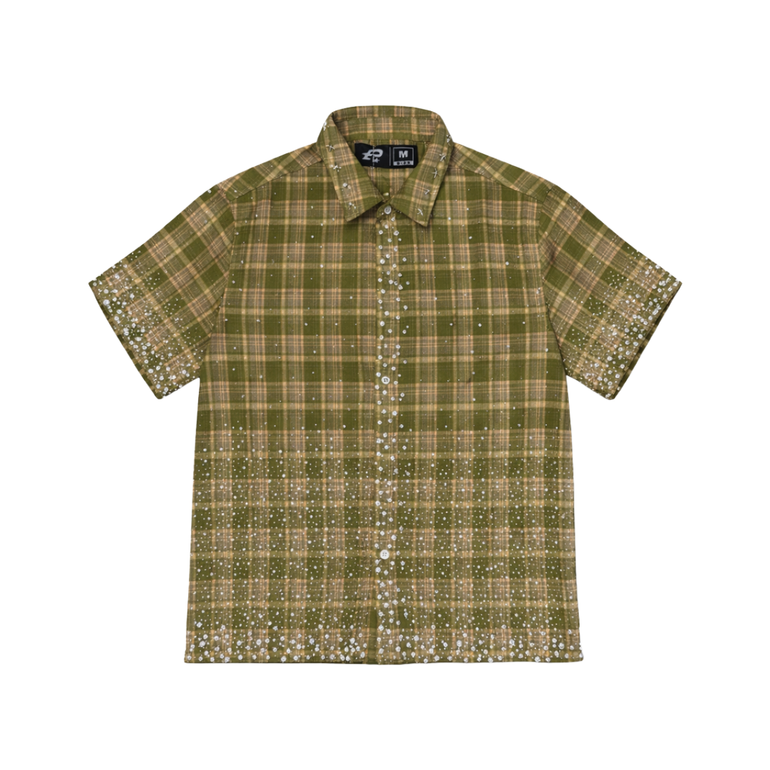 POLITICS| STARLINE RHINESTONE BUTTON UP OLIVE