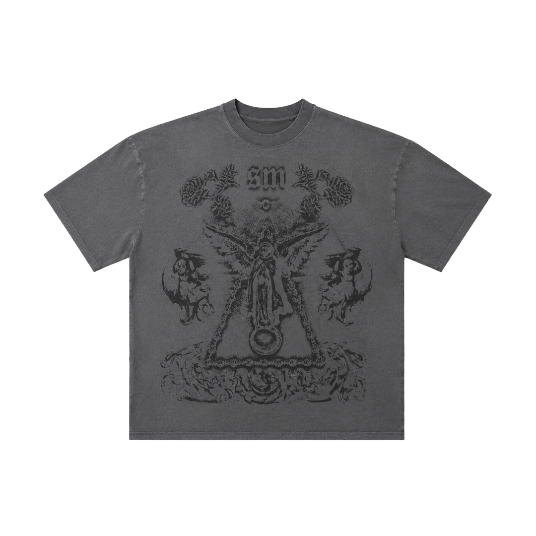 SAINT MORTA| HOLY GHOST TEE WASHED CHARCOAL