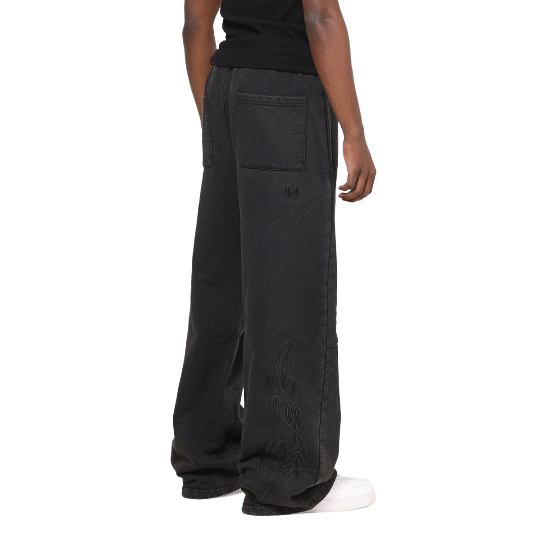 SAINT MORTA| CRESTED WING SWEATPANTS WASHED BLACK