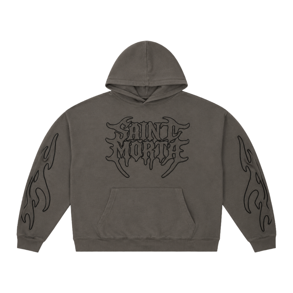 SAINT MORTA| CRESTED WING HOODIE WASHED CHARCOAL