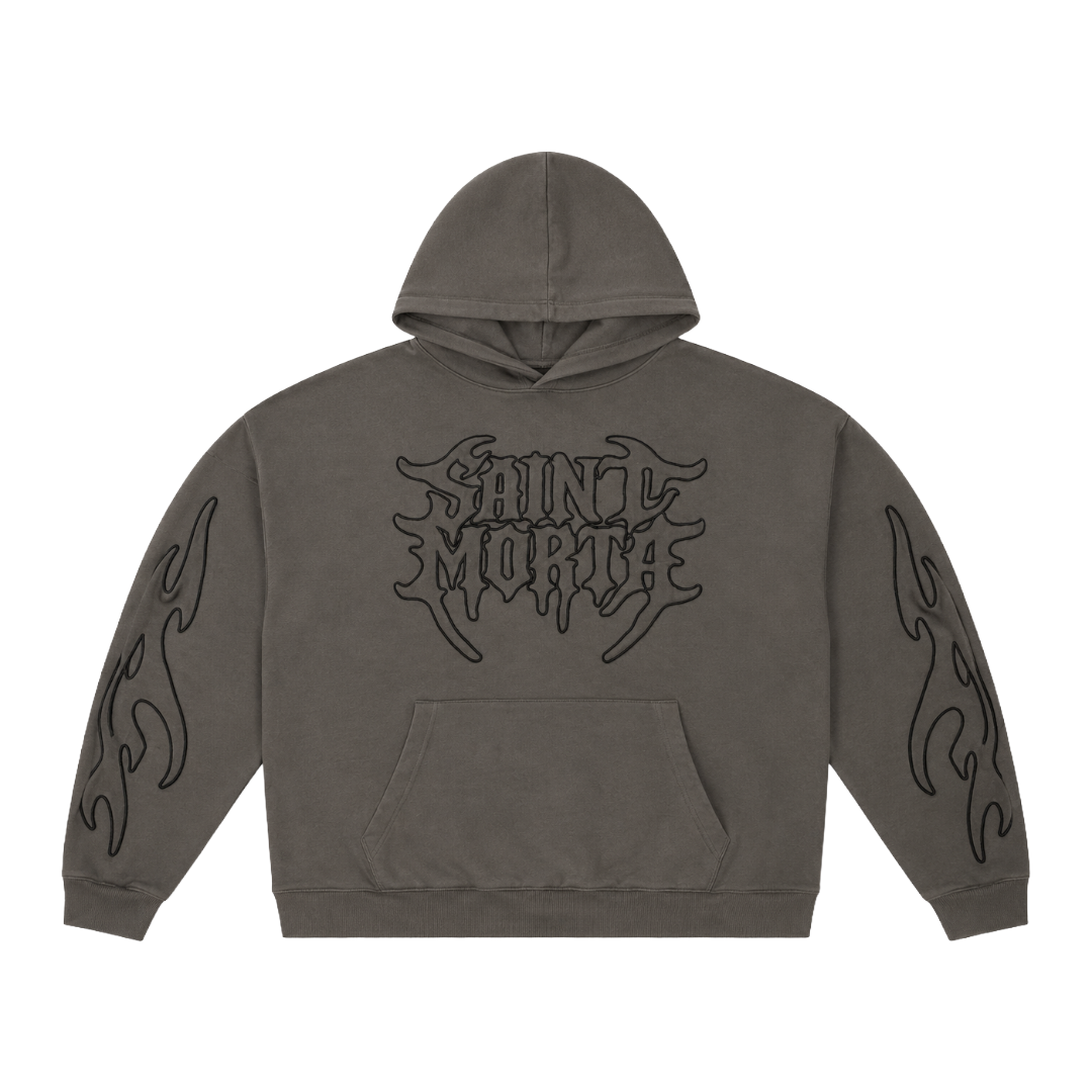 SAINT MORTA| CRESTED WING HOODIE WASHED CHARCOAL