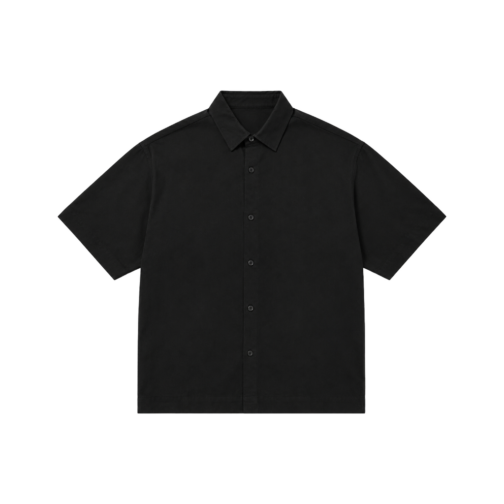 SAINT MORTA| PEARL SCRIPT BUTTON UP SHIRT BLACK