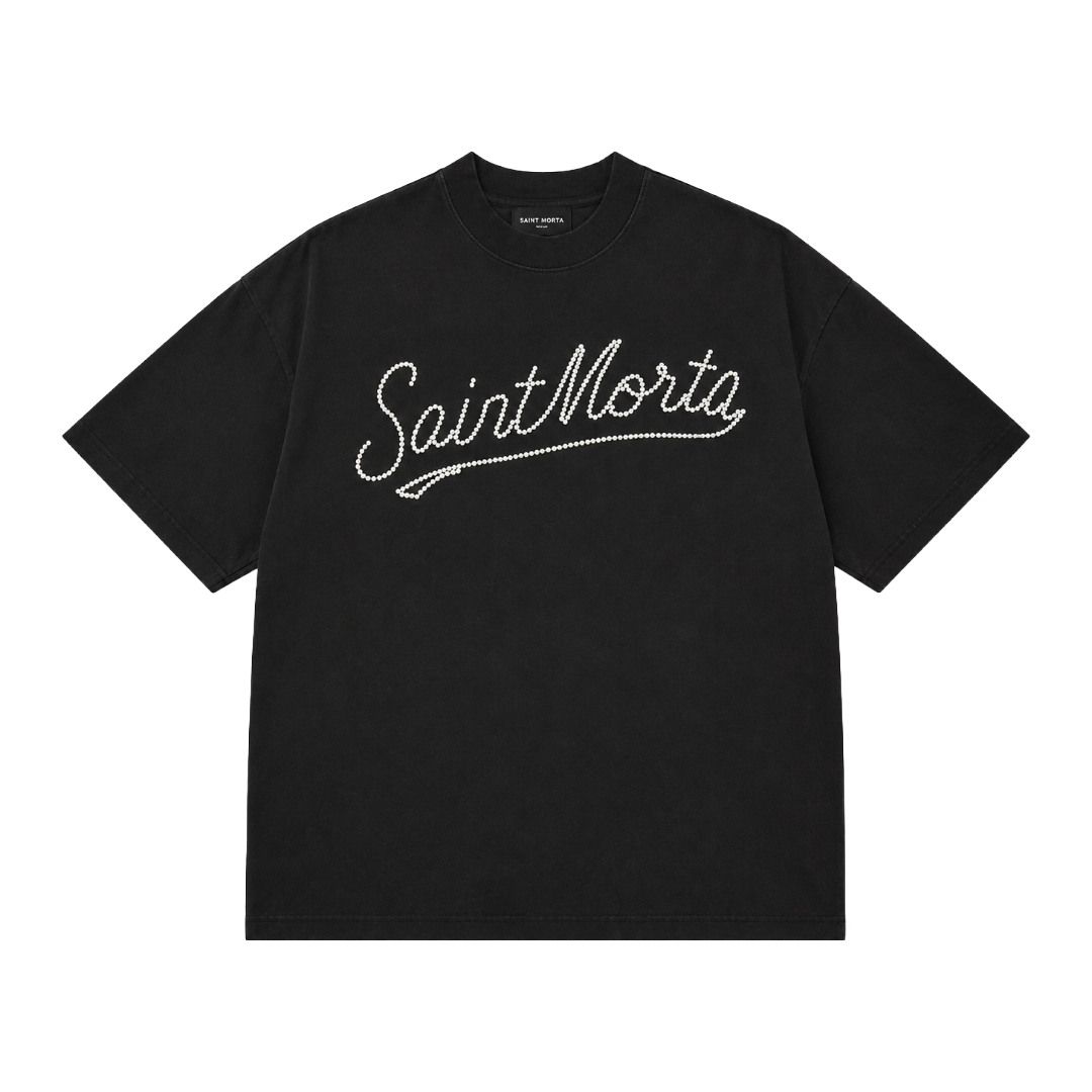 SAINT MORTA| PEARL SCRIPT TEE VINTAGE BLACK