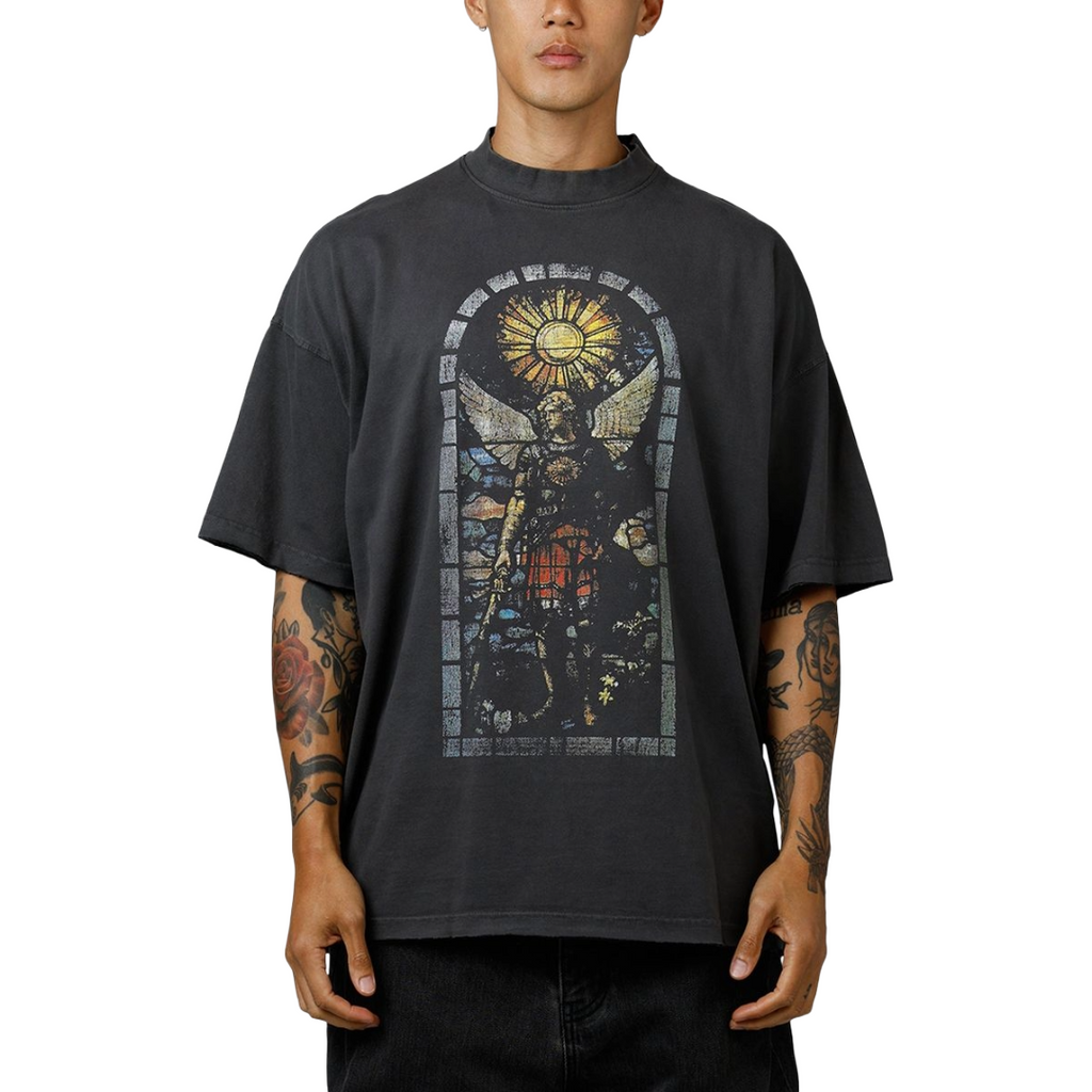 SAINT MORTA| KINGDOMCOME BOXY TEE WASHED CHARCOAL
