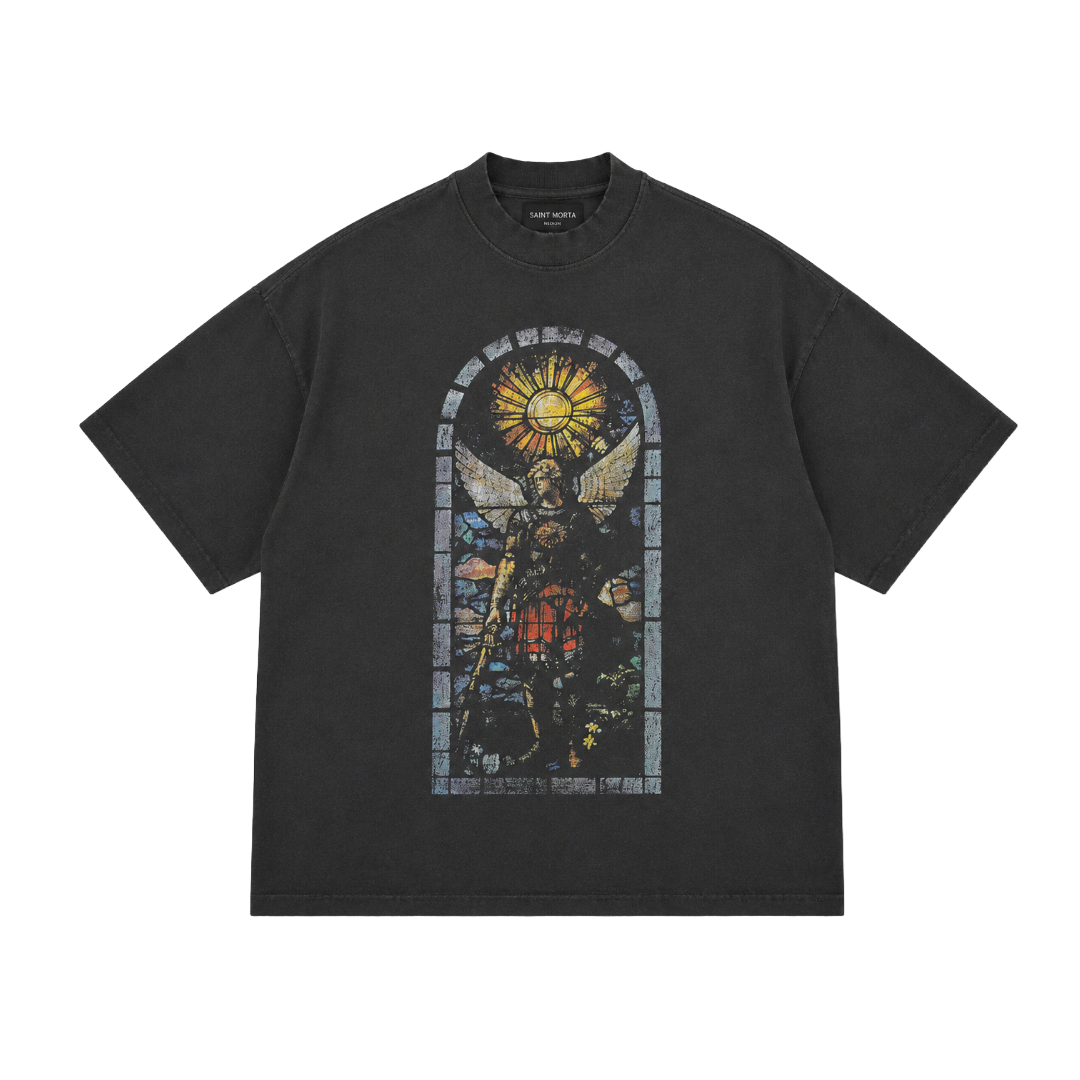 SAINT MORTA| KINGDOMCOME BOXY TEE WASHED CHARCOAL