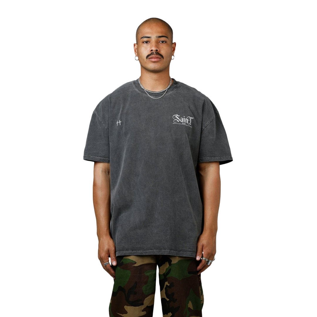 SAINT MORTA| CANDLE LIT BOXY TEE BLACK WASH