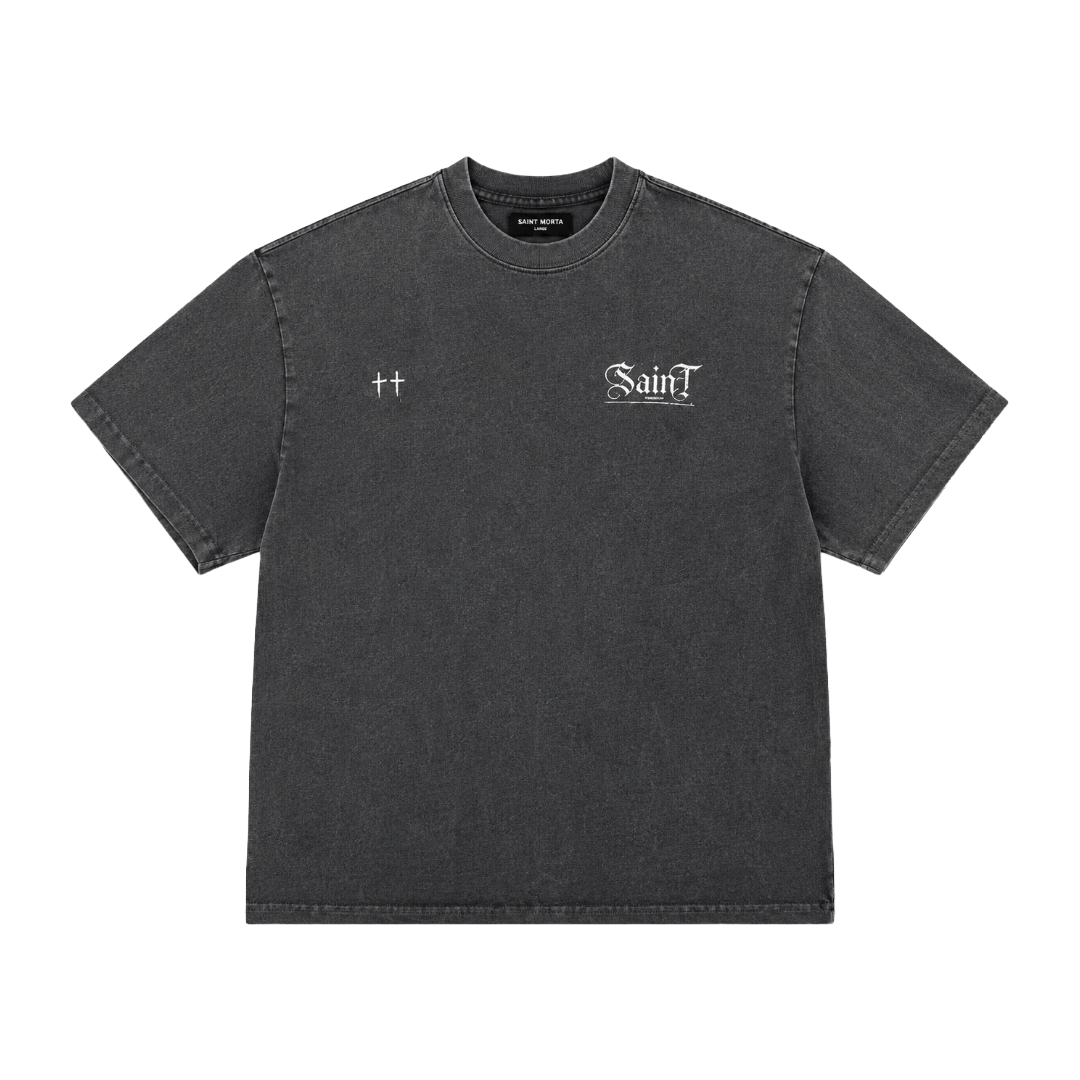 SAINT MORTA| CANDLE LIT BOXY TEE BLACK WASH