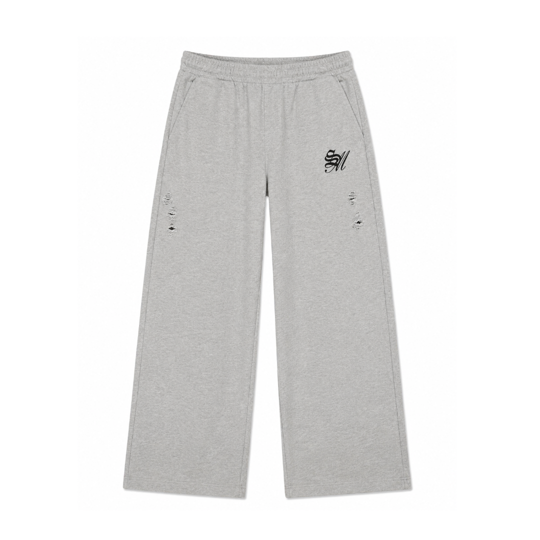 SAINT MORTA| DISTRESSED BAGGY SWEATPANTS GREY