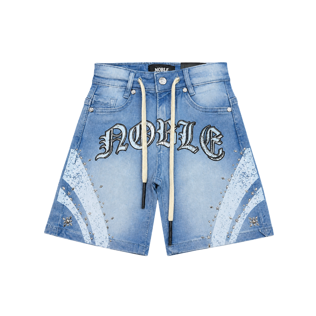 NOBLE| KIDS STRIPES DENIM SHORTS