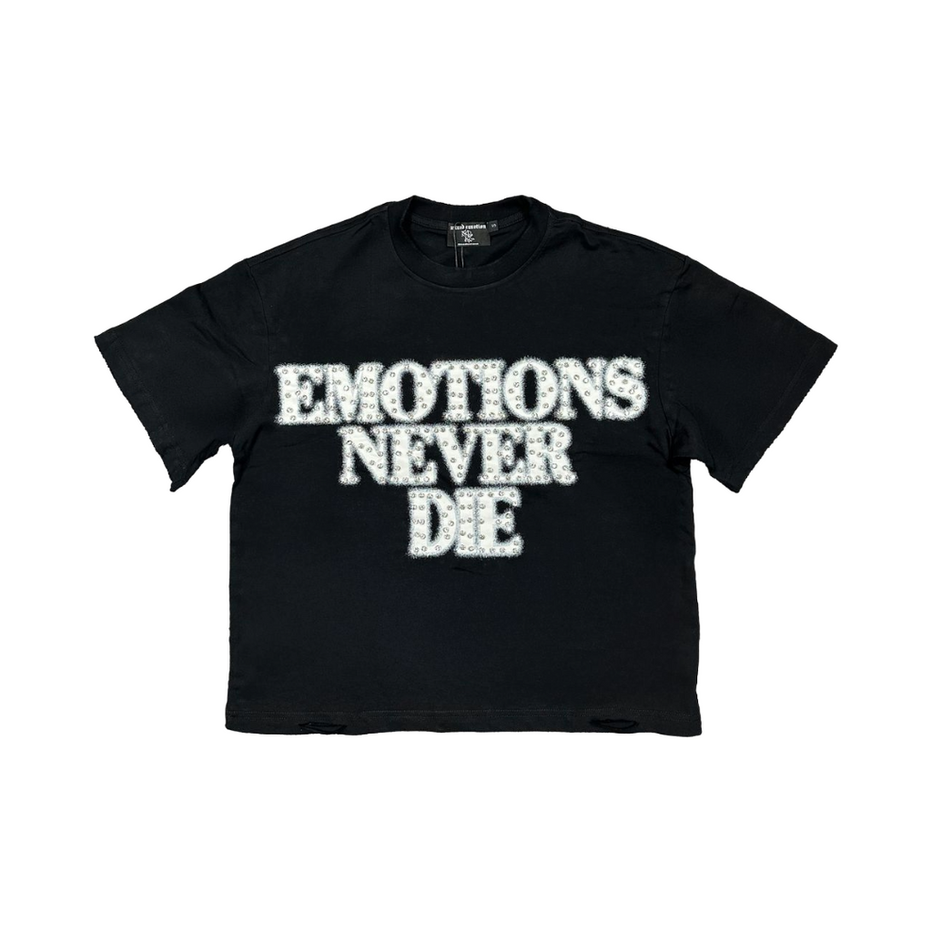 MIXED EMOTION| END BLACK RHINESTONE TEE