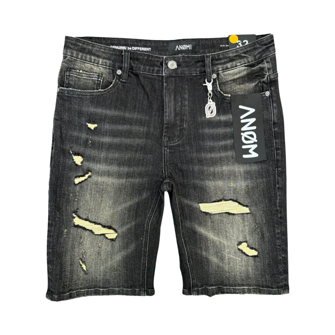 ANOM| STRIKER DENIM SHORTS VINTAGE BLACK