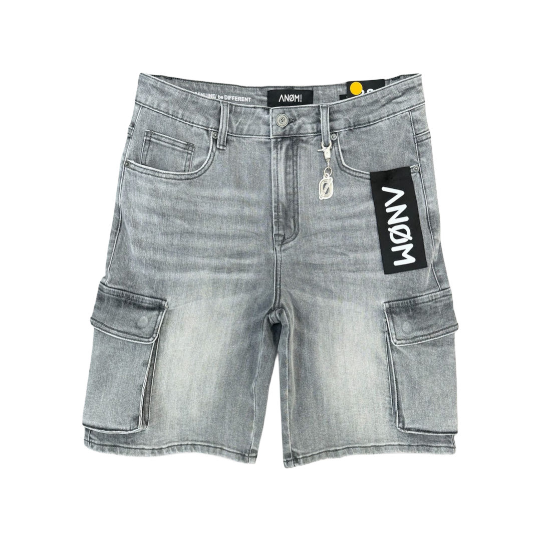 ANOM| YAZAN DENIM SHORTS GREY