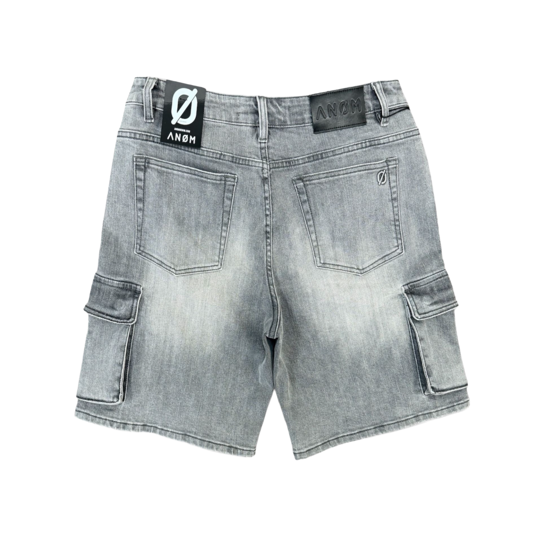 ANOM| YAZAN DENIM SHORTS GREY