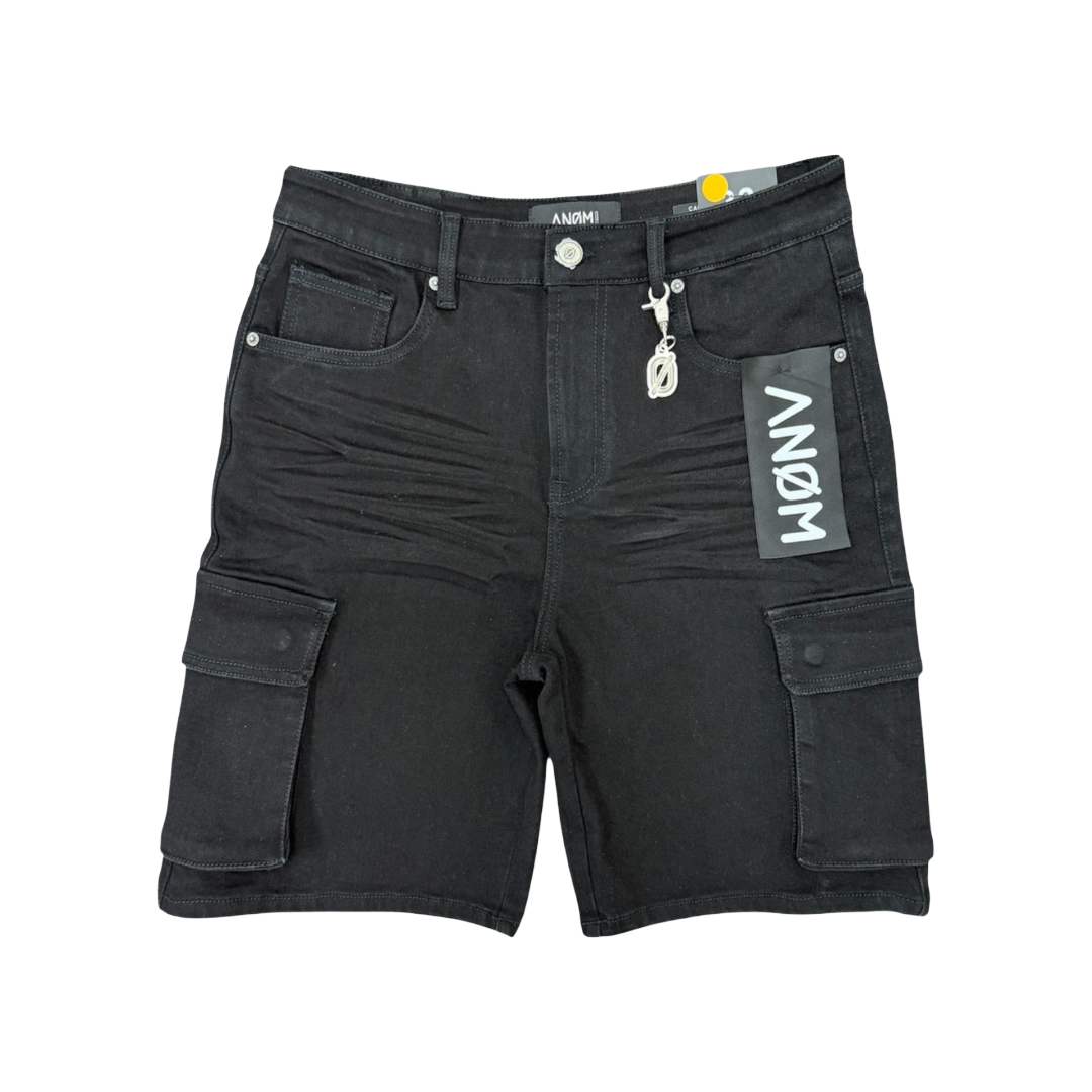ANOM| YAZAN DENIM SHORTS BLACK