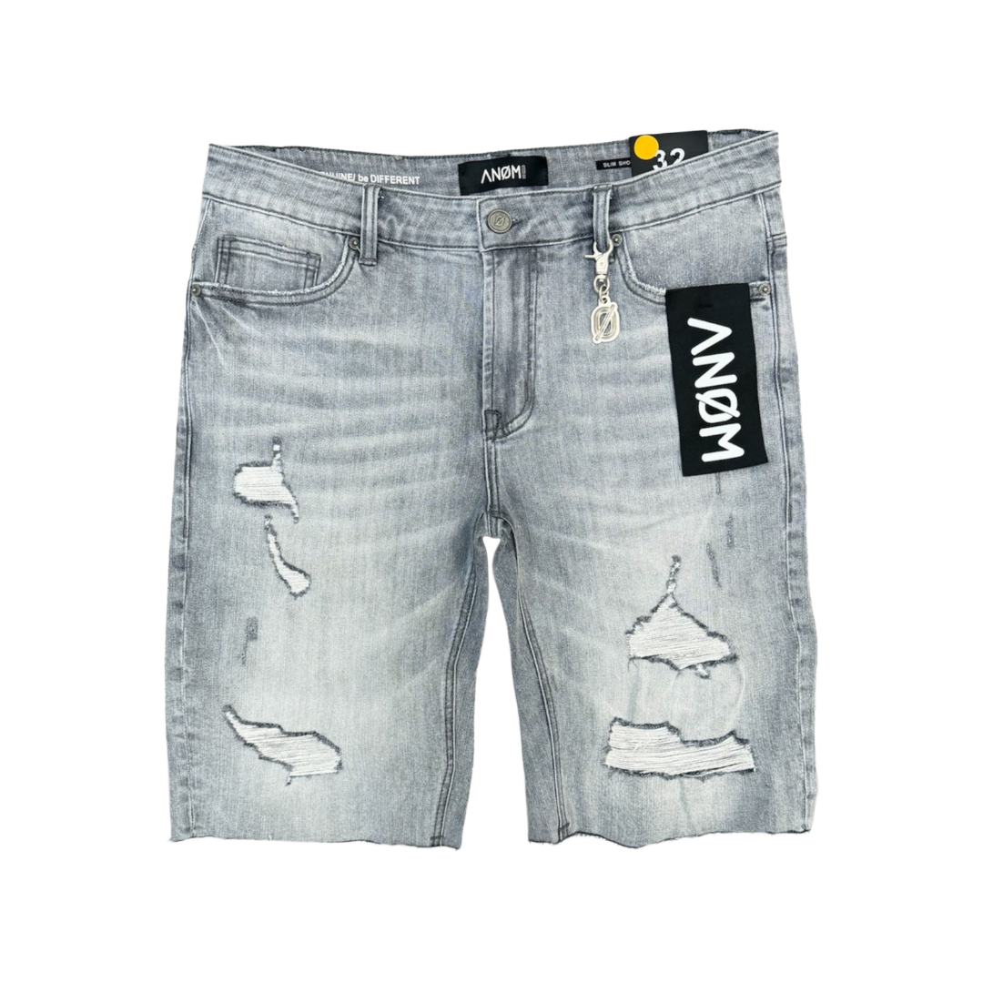 ANOM| RIGID DENIM SHORTS GREY WASH