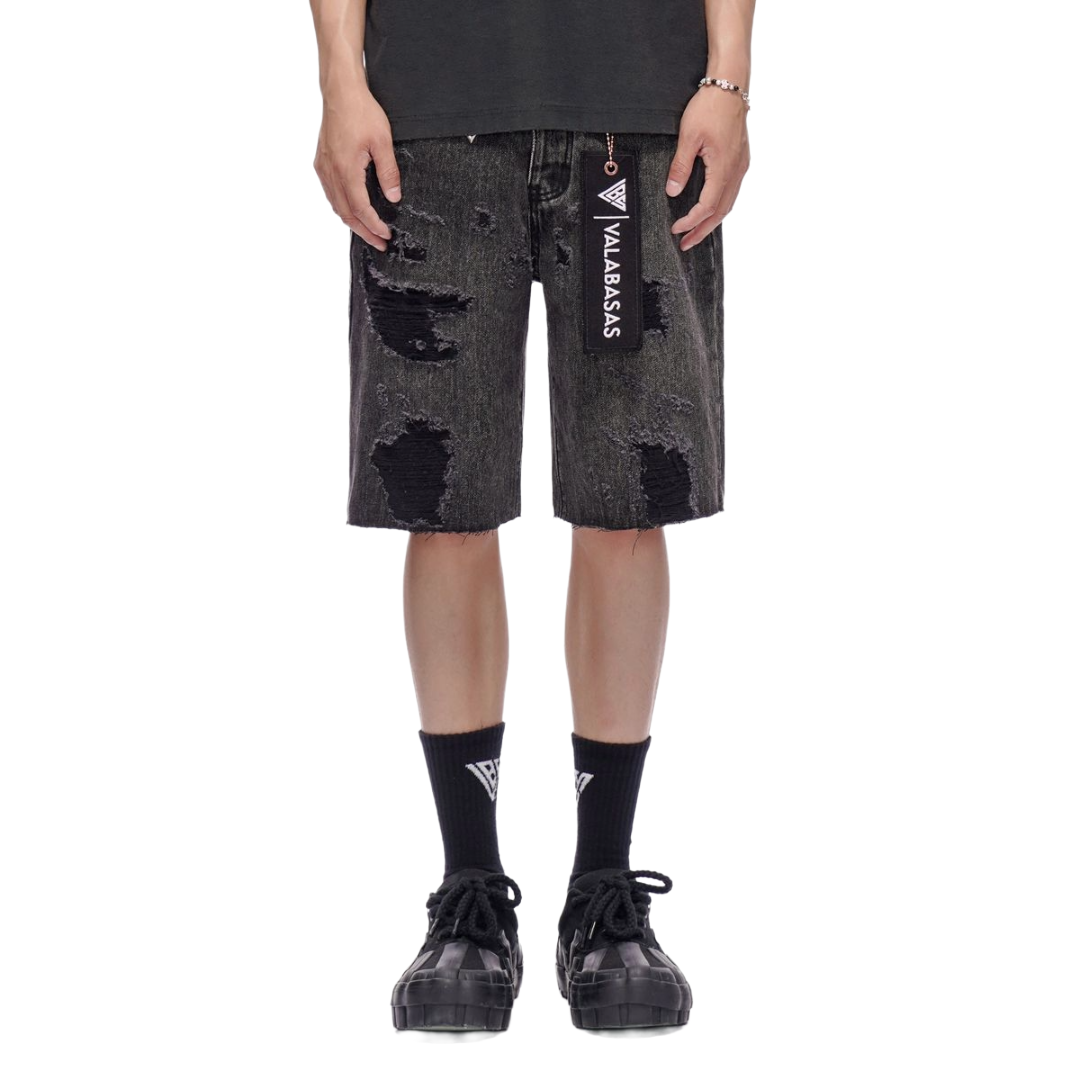 VALABASAS| COMPASS DENIM SHORTS GREY WASH
