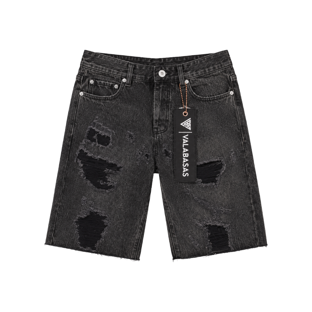 VALABASAS| COMPASS DENIM SHORTS GREY WASH