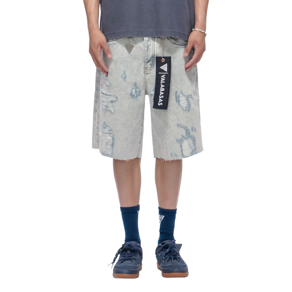 VALABASAS| COMPASS DENIM SHORTS LIGHT BLUE WASH