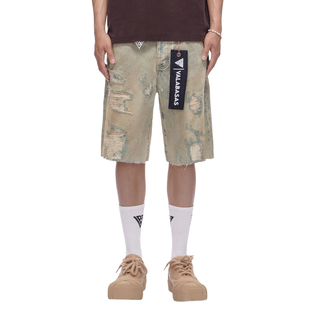 VALABASAS| COMPASS DENIM SHORTS VINTAGE WASH