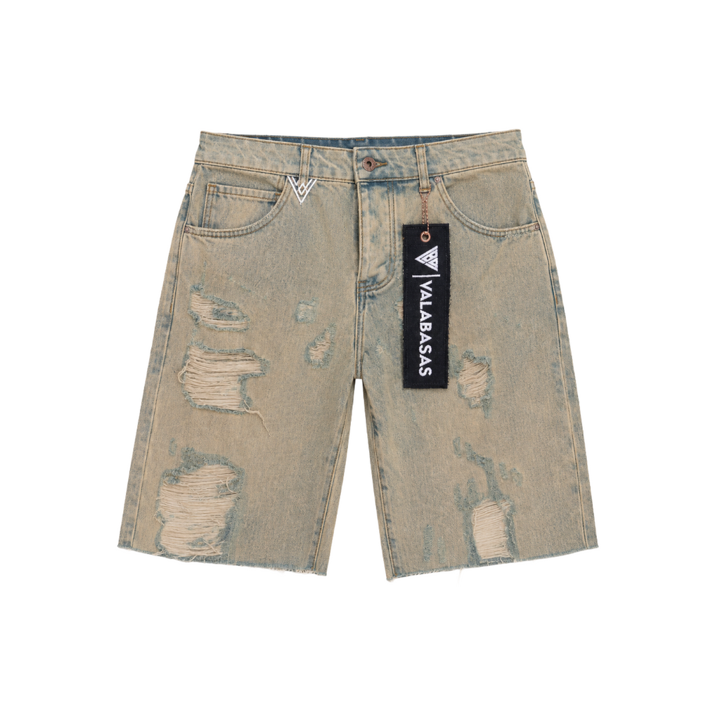 VALABASAS| COMPASS DENIM SHORTS VINTAGE WASH