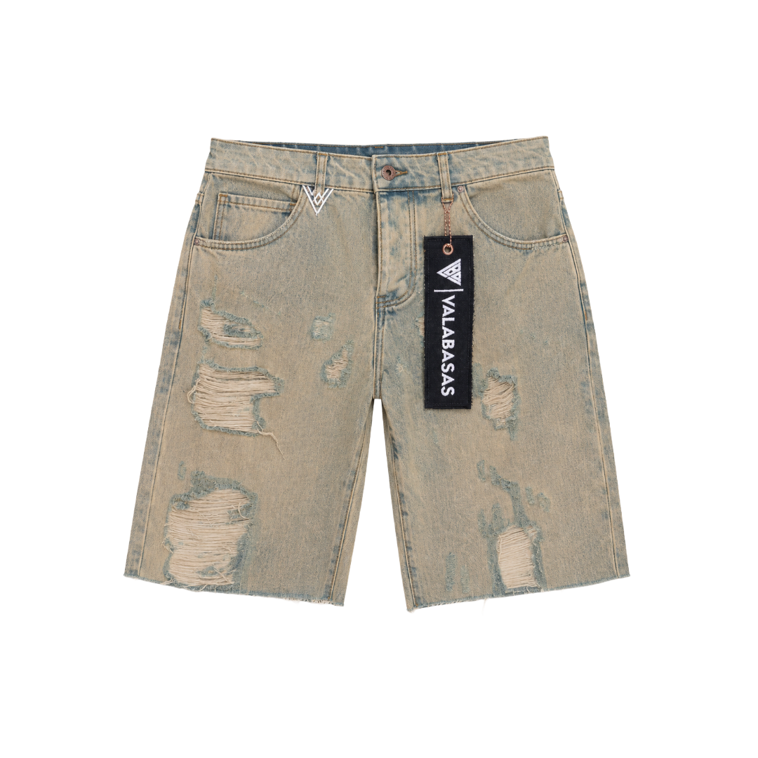 VALABASAS| COMPASS DENIM SHORTS VINTAGE WASH