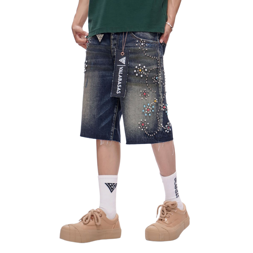 VALABASAS| MUSE DENIM SHORTS DARK BLUE WASH