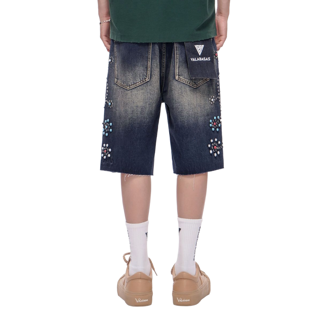 VALABASAS| MUSE DENIM SHORTS DARK BLUE WASH
