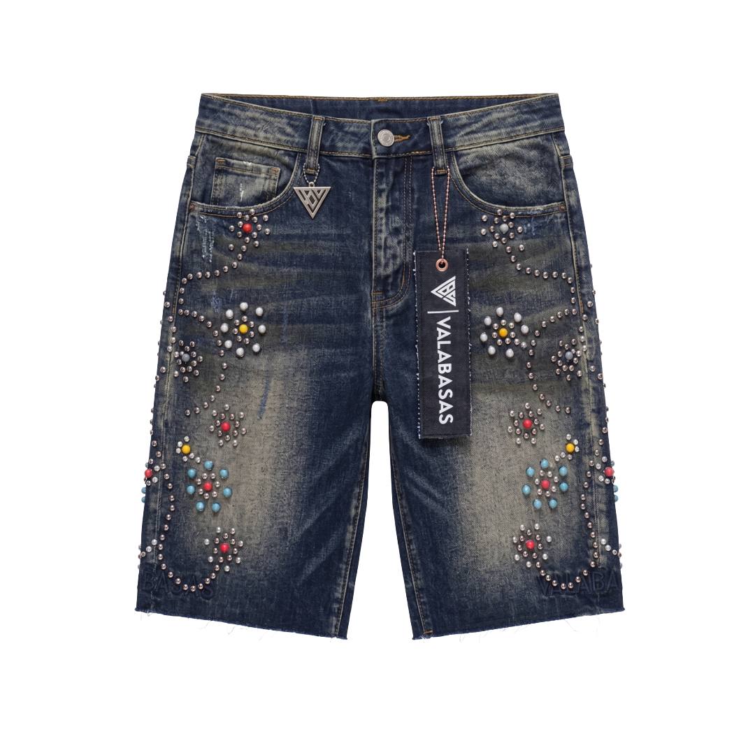 VALABASAS| MUSE DENIM SHORTS DARK BLUE WASH