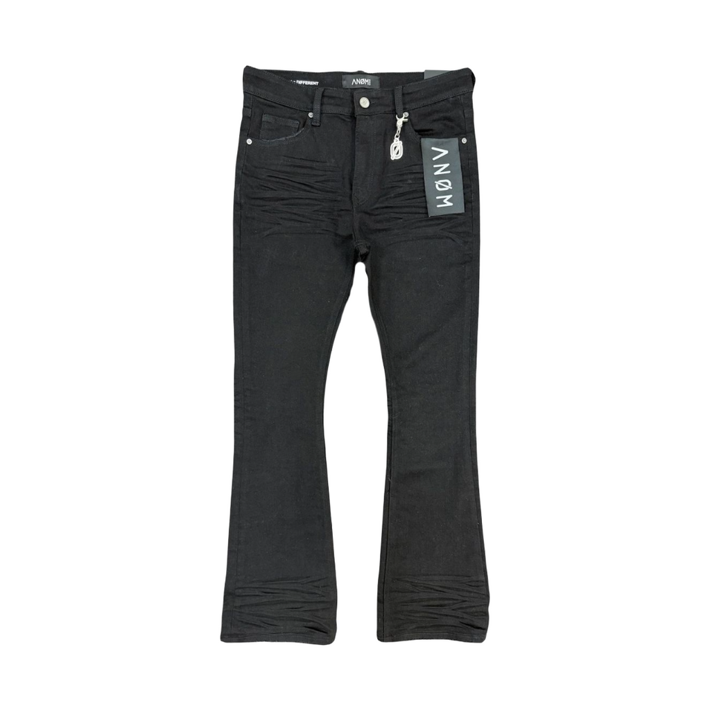 ANOM| AURA JET BLACK STACKED JEANS